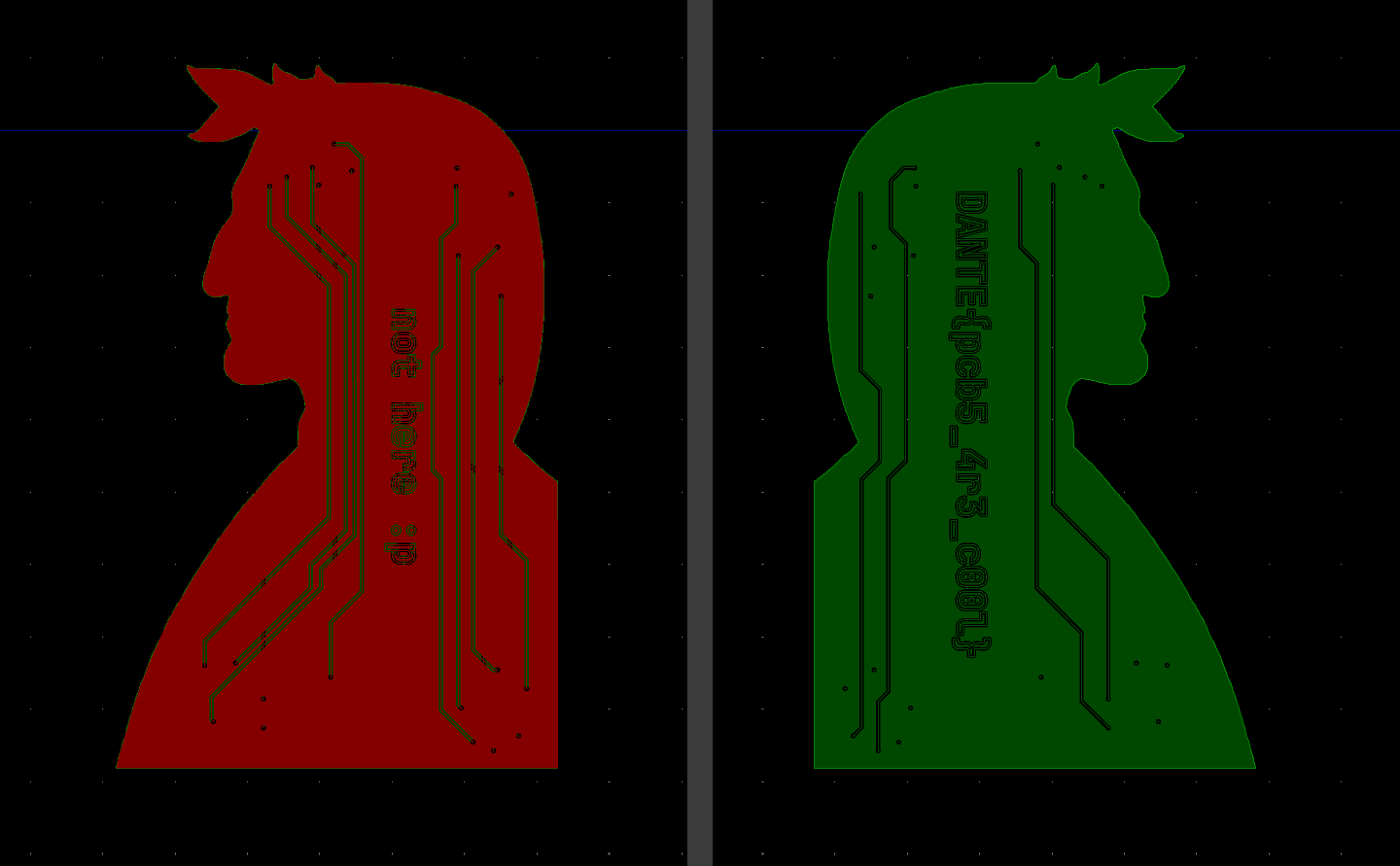 top and bottom view of the PCB