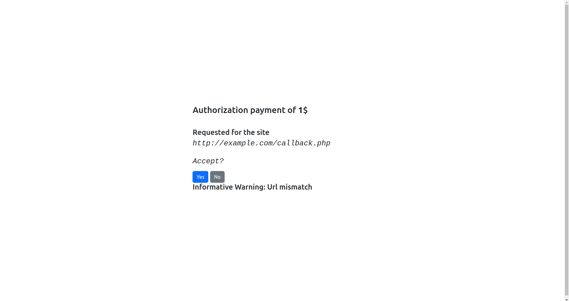 Authorization page after XSS